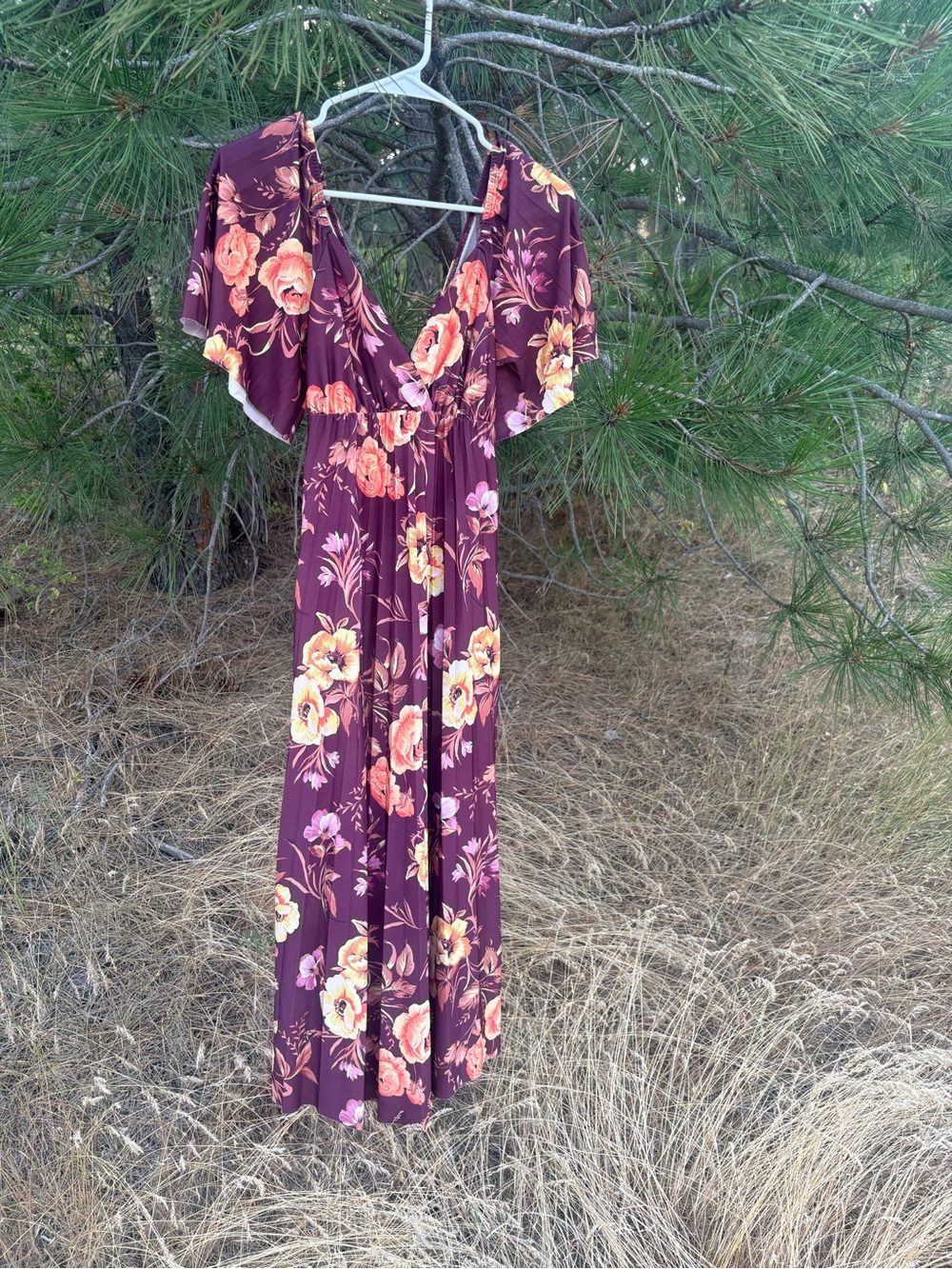 ASOS Maternity Plum Floral V-Neck Maxi Dress